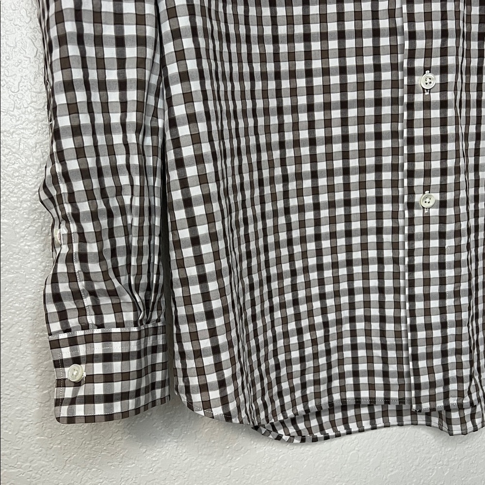 Lorenzini Classic Brown and White Checkered Men's Shirt XL - Picture 4 of 6